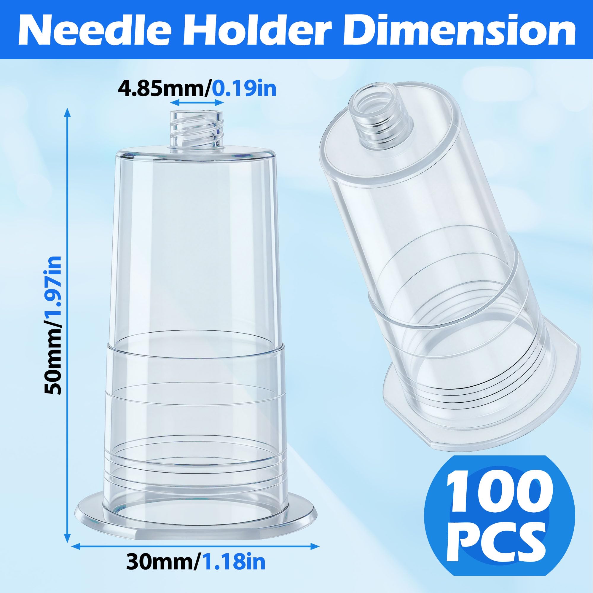 100 Pcs Disposable Needle Holder Transparent Connector Students Training Tools Universal Fit Needle Holders Vacutainer Blood Collection Tube Holder — Amazon image 2