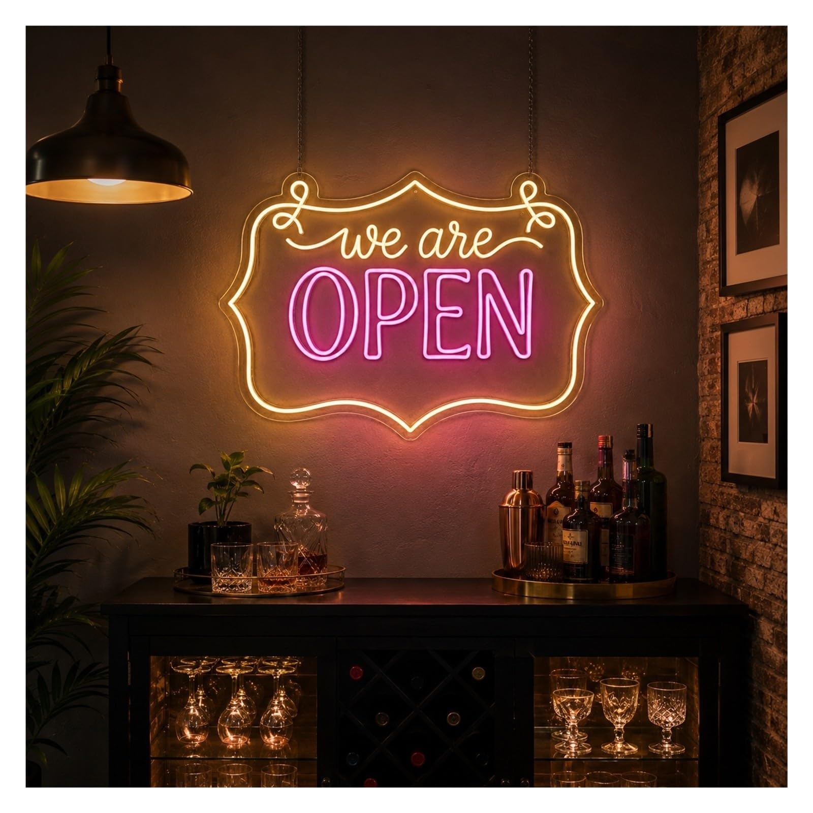 Insegna al Neon Siamo Aperti Insegna Al Neon