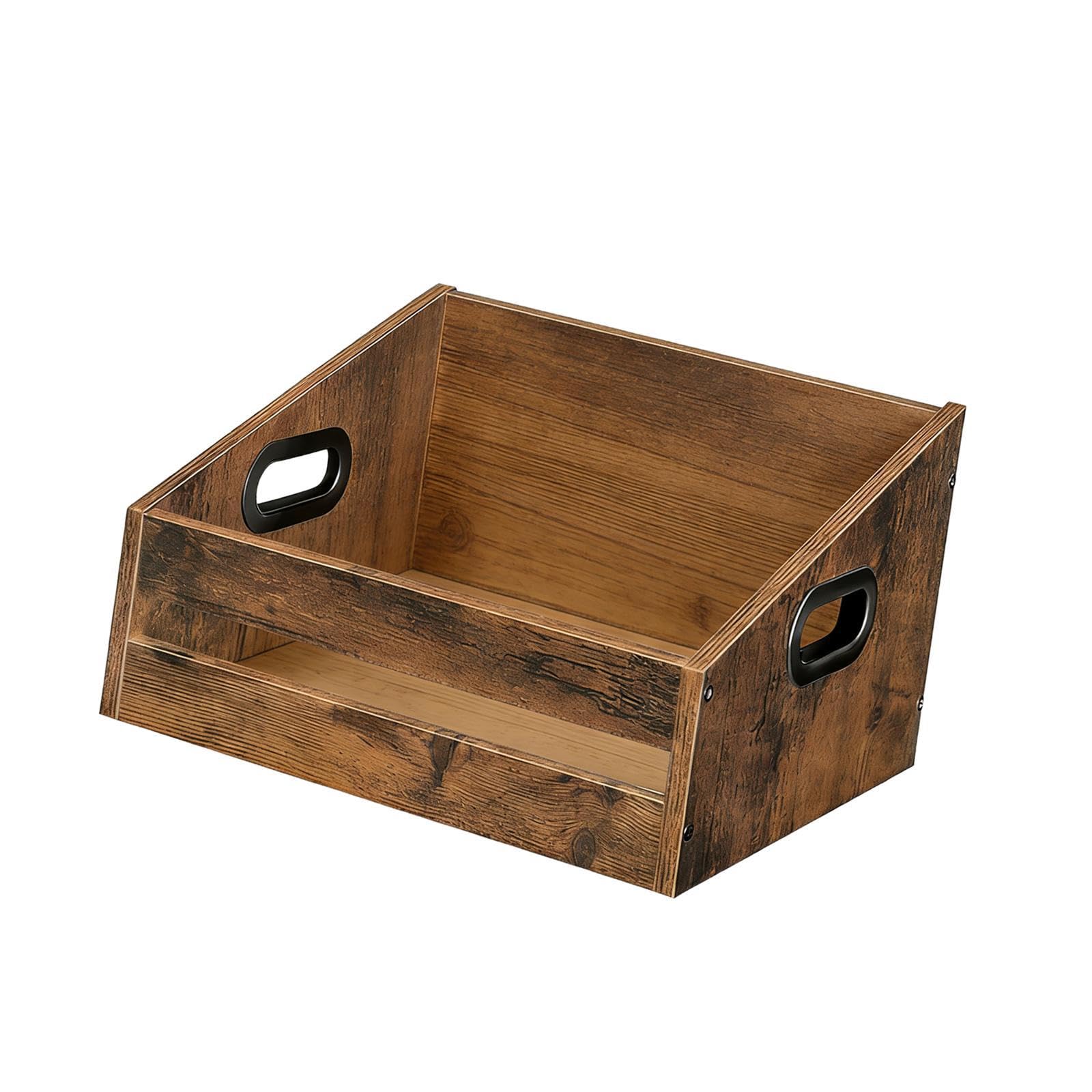 Cassa Porta Dischi in Vinile, Porta Dischi Rustico in Legno per Casa, Ufficio.