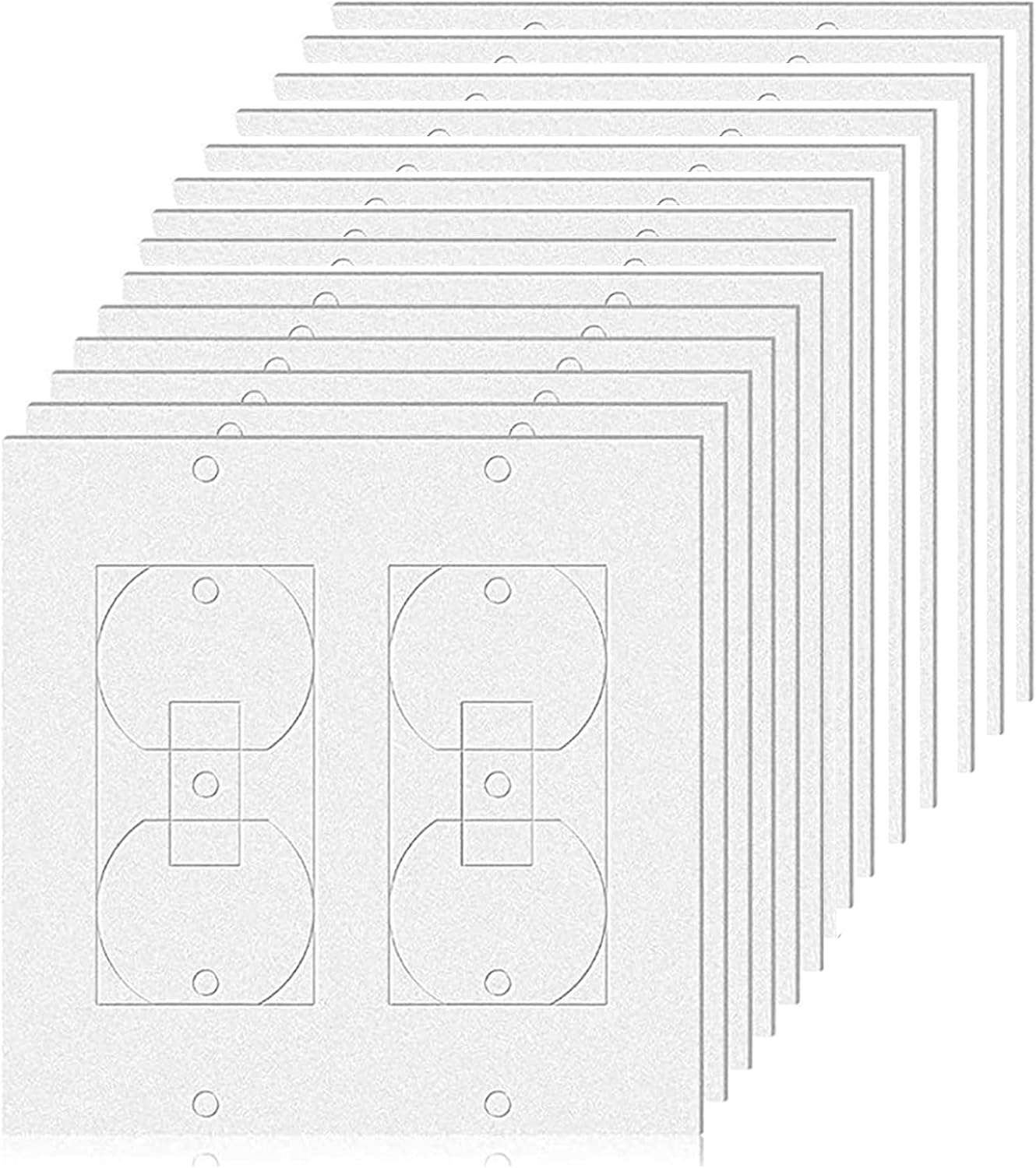 60Pcs Double Wall Insulation Gasket Wall Plate Outlet Sealers, White