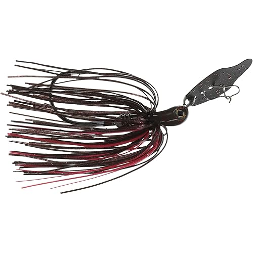 Strike King Tungsten Thunder Cricket Vibrating Swim Jig Fishing Lure, Compact Tungsten Head, Hand Tied Skirt, Trailer Keeper, 4/0 Owner Jungle Hook