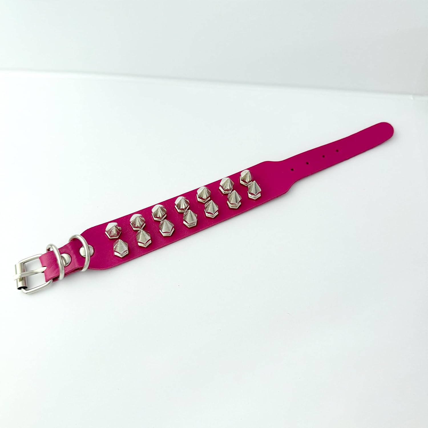 Spike Studded Punk Bracelet for Women Men Punk Biker Wide Strap Leather Bracelet Gothic Leather Spike Cuff with Spikes Adjustable - Image 4