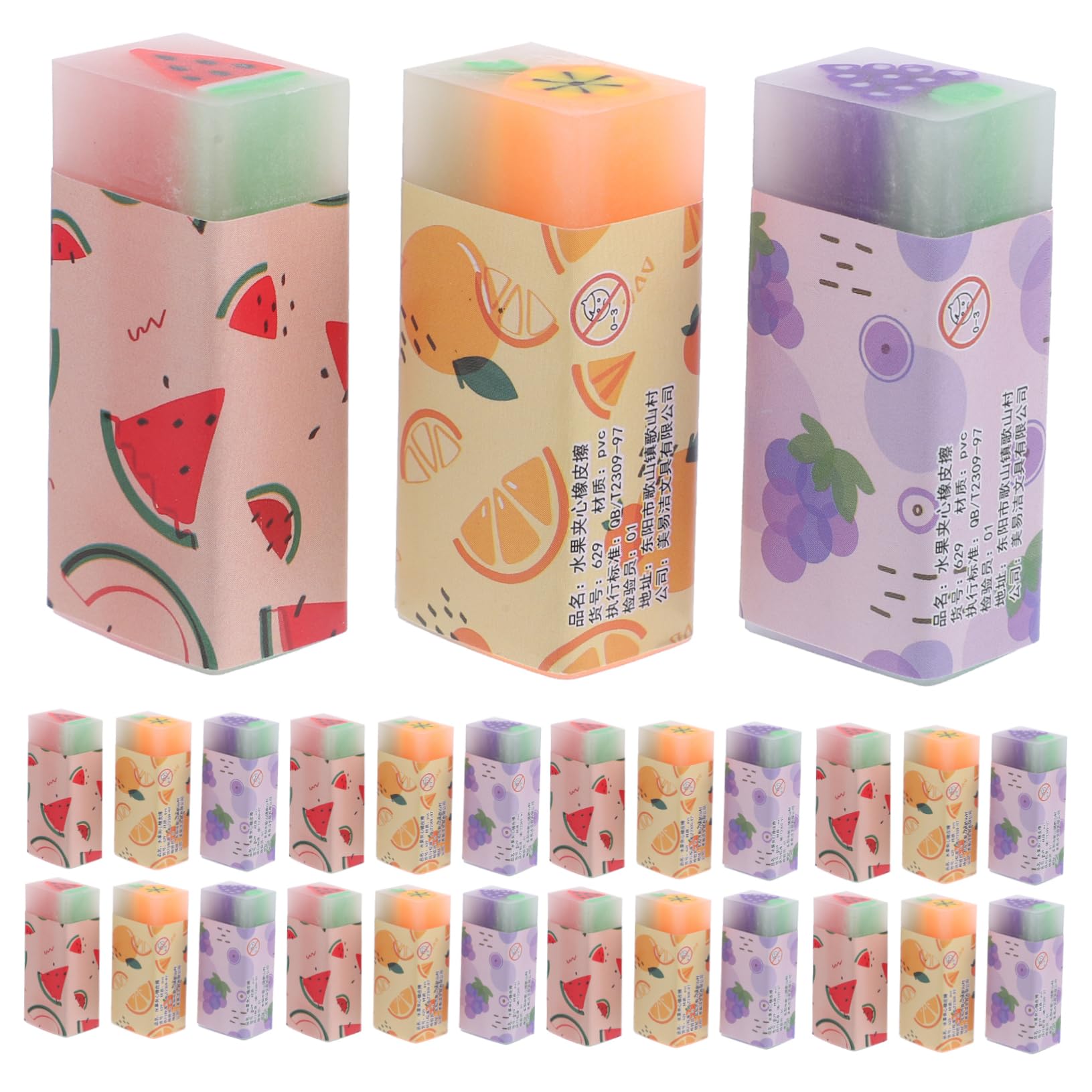 NUOBESTY Lot de 36 Gommes à Crayon en Caoutchouc Parfumées de Fruits Mignonnes pour Garçon et Filles et Étudiants, Pratiques pour Effacer Les Erreurs en Classe