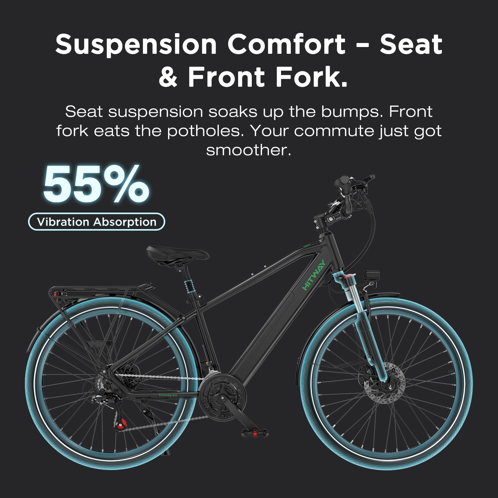 HITWAY Bici Elettrica, Bicicletta Elettrica 27,5/29 Pollici, Batteria Rimovibile 36V 12,8Ah, Motore 250W fino a 25 km/h, Autonomia 50-80 km, MTB E-Bike Pedelec City per Adulti