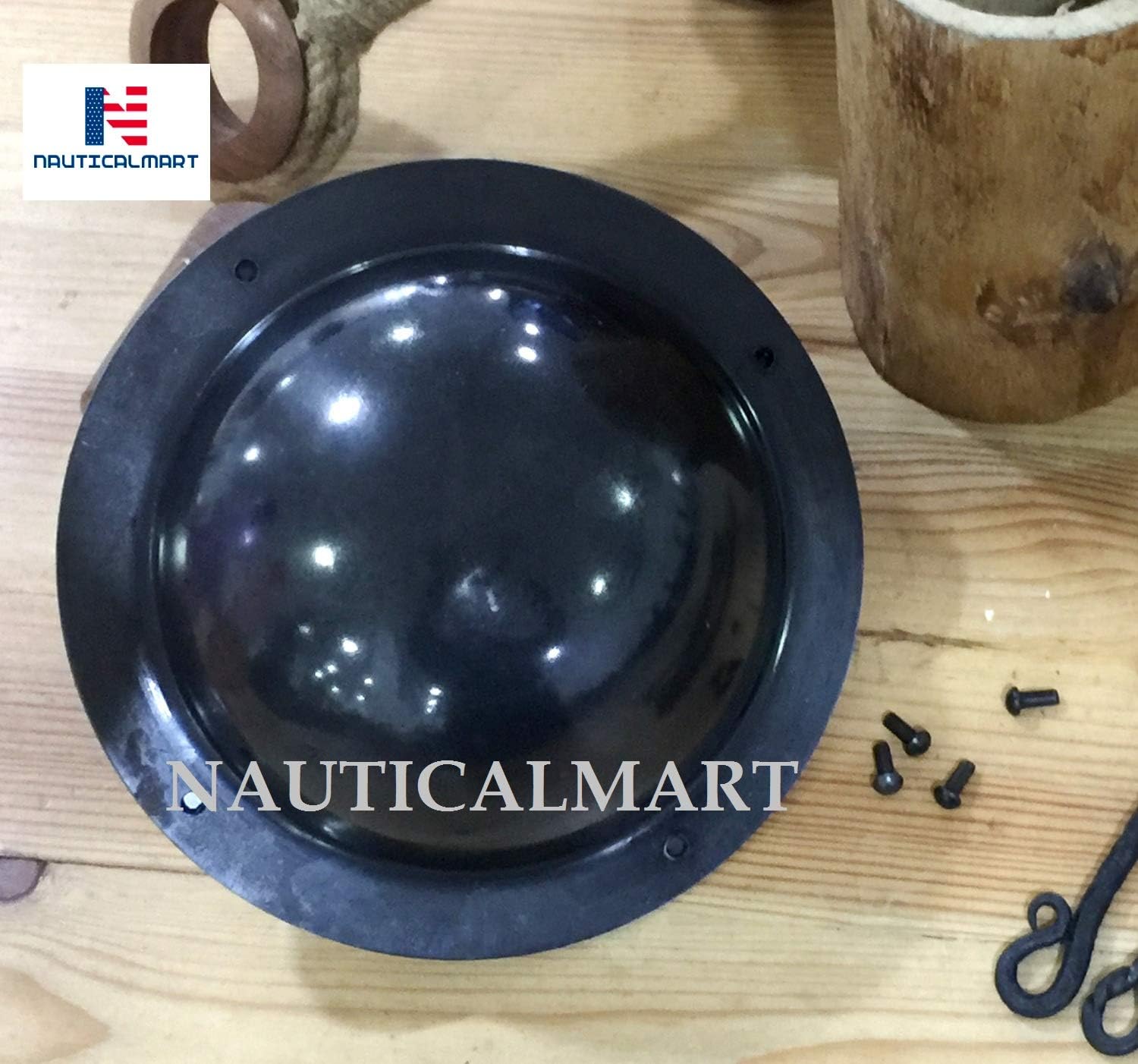 NauticalMart Medieval Shield Boss Blackend Finish Hand Forged