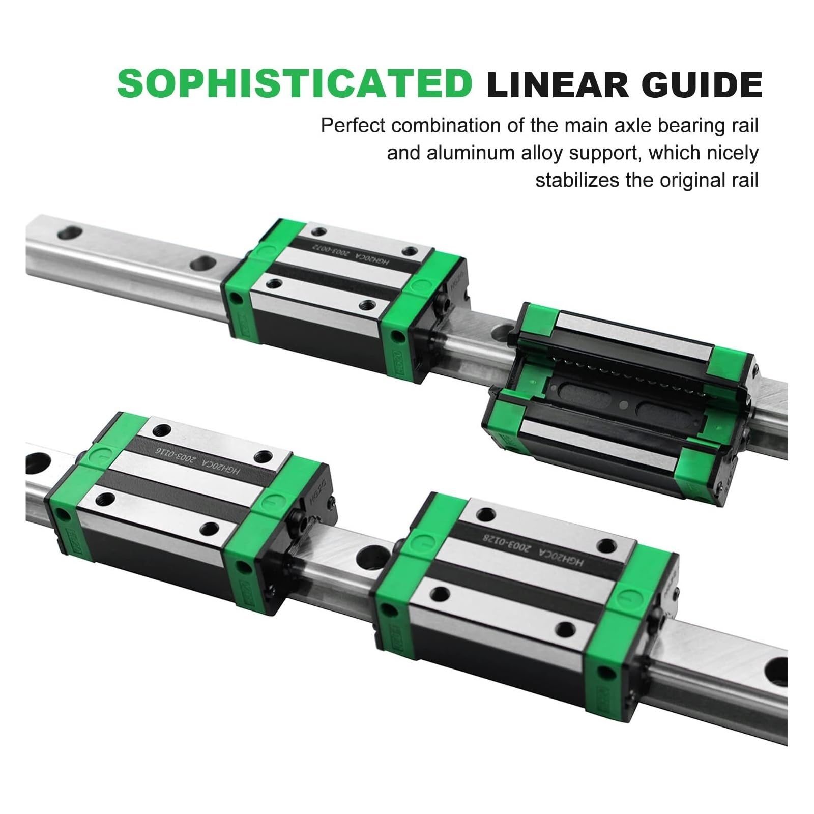 Rail linéaire HGW20 avec chariots coulissants pour gravure de routeur – Comprend 2 pièces de rail et 4 blocs coulissants