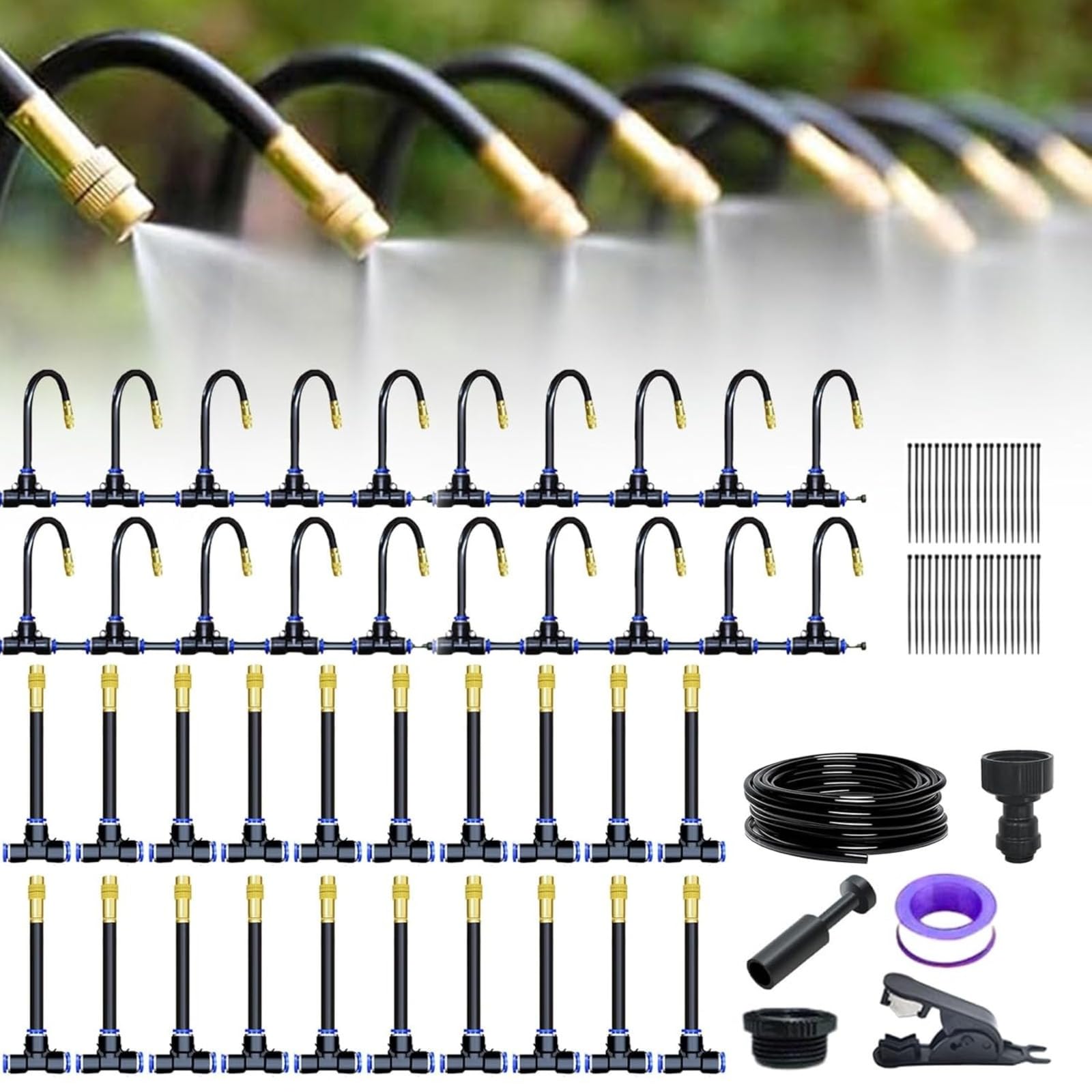 360° Curved Garden Automatic Irrigation System, arrosage automatique pour jardin, kit arrosage automatique système d'irrigation goutte à goutte pour plantes de serre, Pour jardins, terrasses et serres