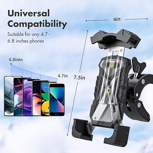 Miniatura 3 de Soporte universal para teléfono para carrito de golf, soporte ajustable para teléfono de bicicleta para manubrios compatible con iPhone 14, 13, 12,