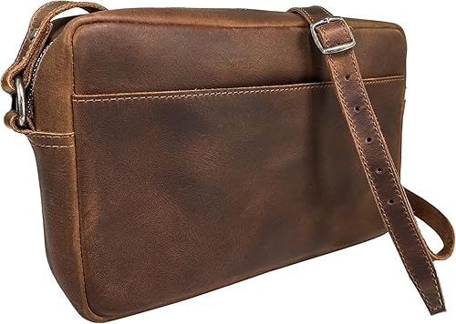 Miniatura 3 de Crazy Horse - Bolso cruzado de piel auténtica para uso diario y caja de regalo de viaje