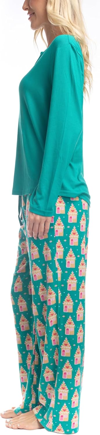 Goodnight Kiss 2 Piece Women's Loungewear, Soft Butter Knit Pajama Set, Ladies Fleece Pajamas with Pockets - Image 2