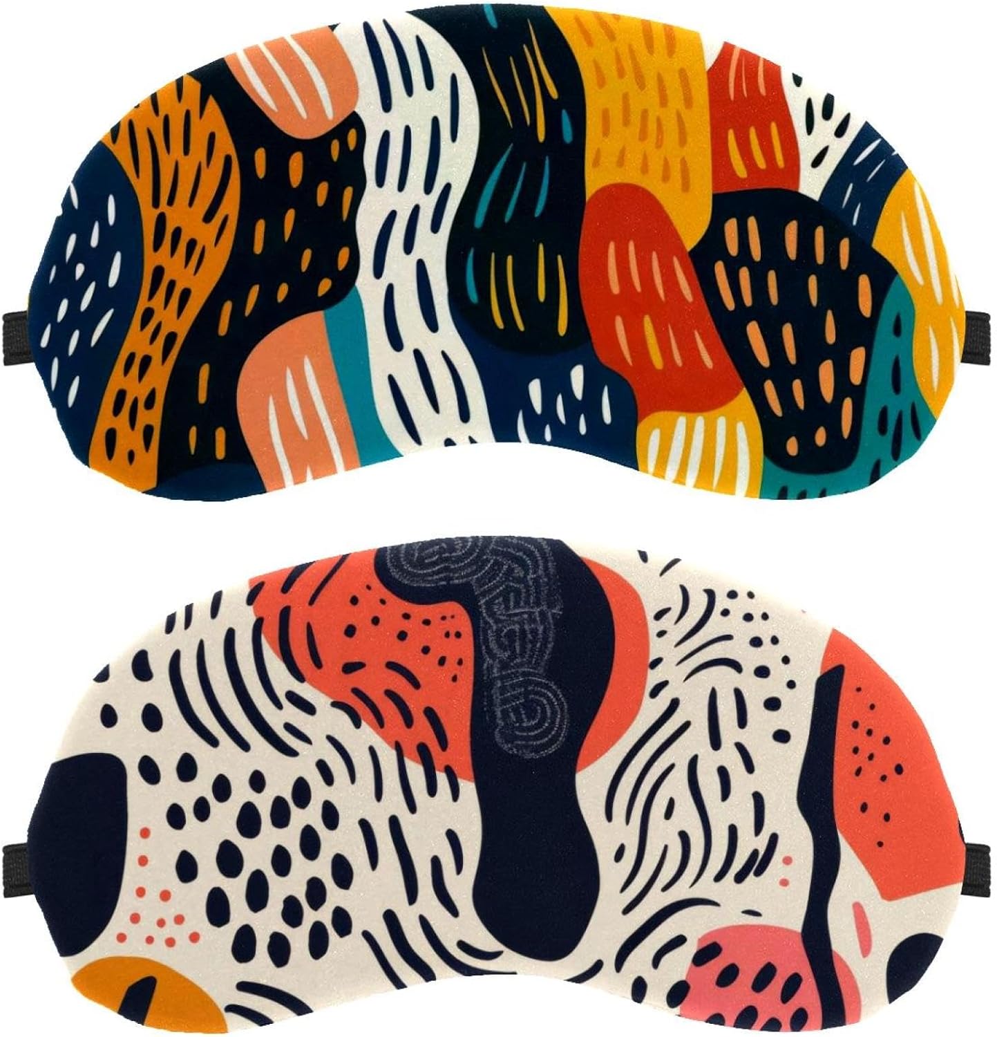 Confezione da 2 Maschere per Dormire Laterali, Moderne Astratte Disegnate a Mano Maschere per Dormire a Blocchi di Colore Maschere per Dormire Maschere per Dormire Maschere per Dormire Morbida Copertura per Gli Occhi per i Viaggi
