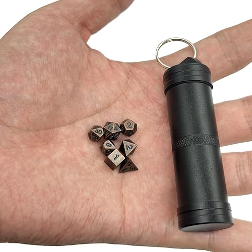 Miniatura 2 de Mini juego de dados DND, mini dados de metal portátiles DND, accesorios de llavero, perfecto para mazmorras y dragones, juegos de rol de mesa y