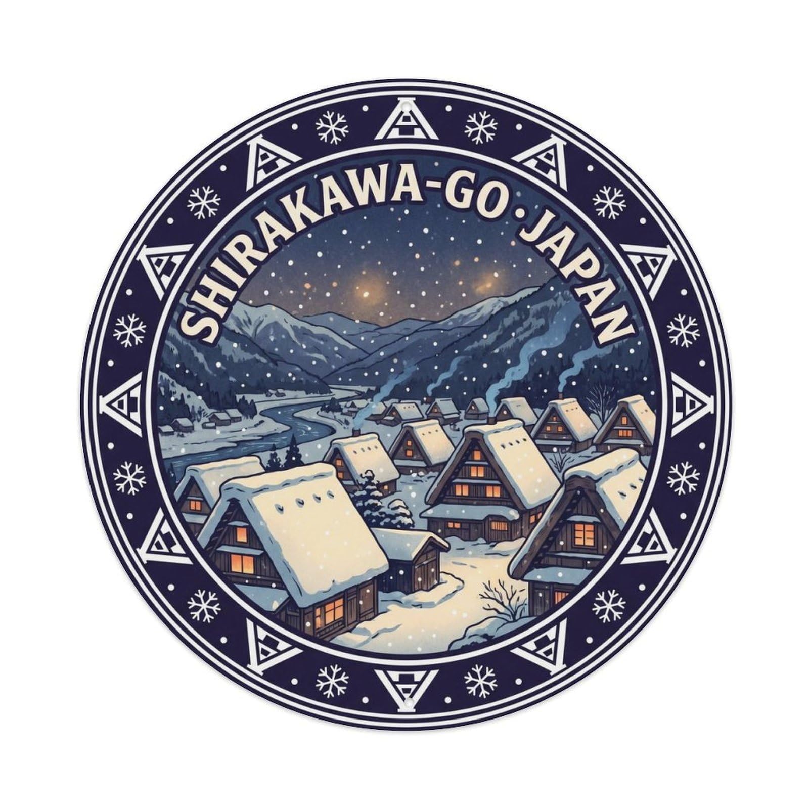 Shirakawago Gassho Farmhouse Castle Travel Festival Metal Tin Sign