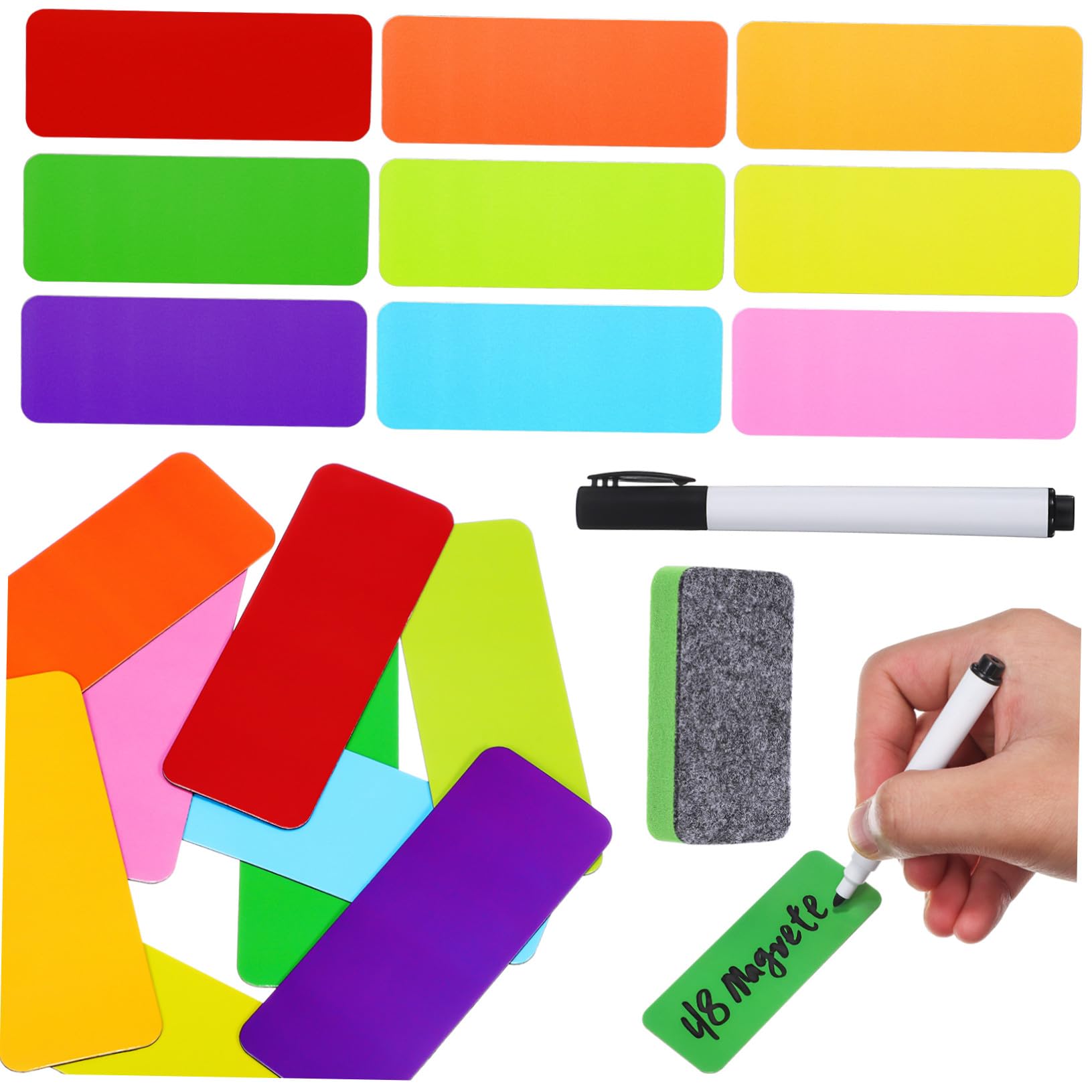Étiquettes magnétiques effaçables pour organiser le frigo familial et le bureau