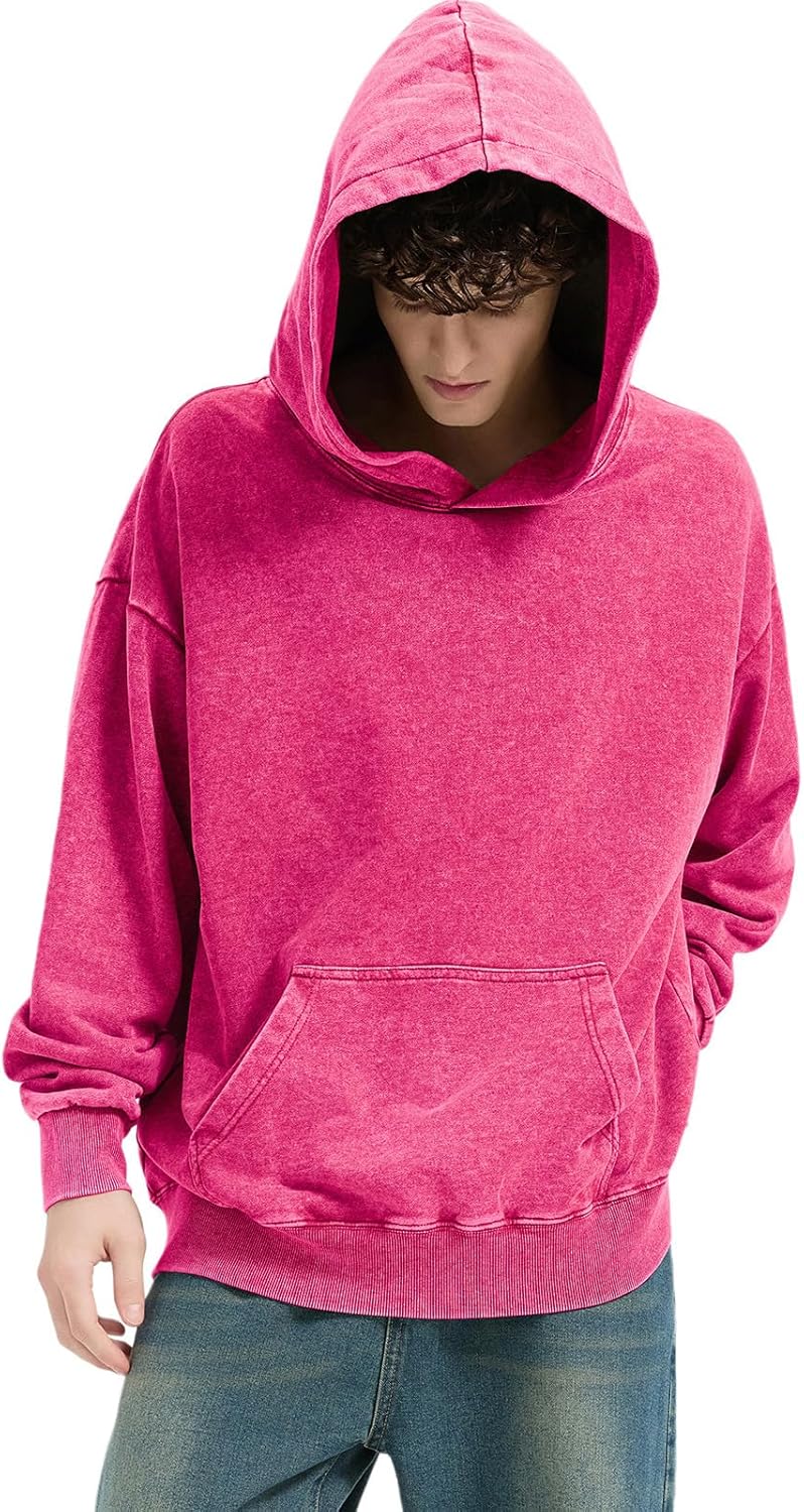 Oversized Hoodies for Men Womens Pullover Sweatshirts Acid Wash Vintage Loose Fit Unisex Cotton Outfits - Image 5