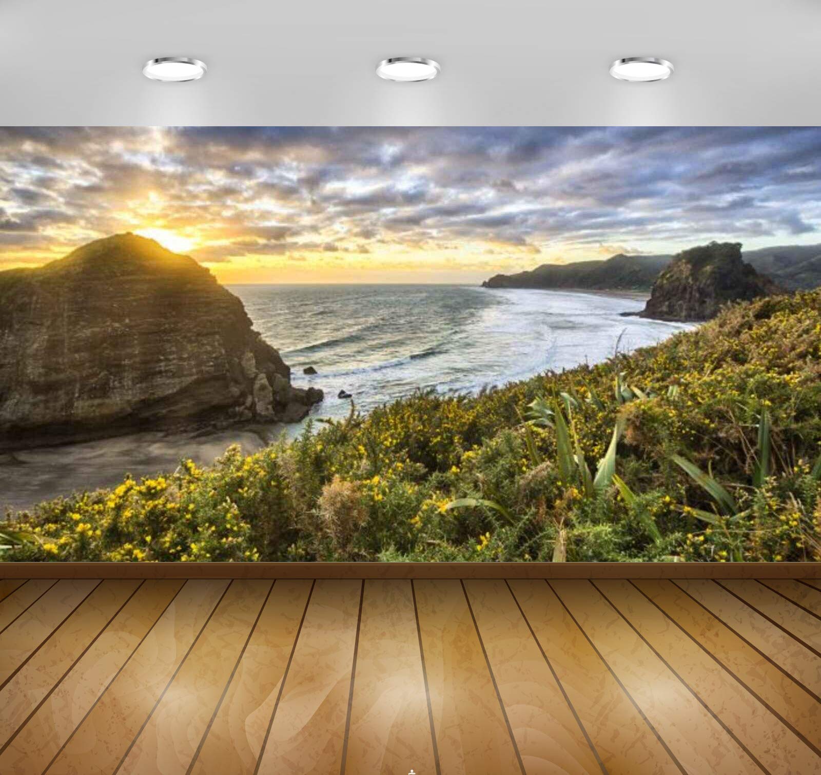 Avikalp Exclusive Awi2644 from The Top of A Cliff at Piha Beach in New Zealand Full HD Wallpapers (365cm x 304cm)