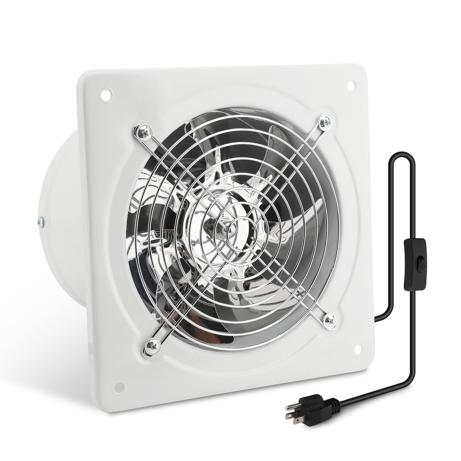 Ventilateur d'échappement de cuisine 20,3 cm avec interrupteur blanc 760 CFM pour mur de grenier