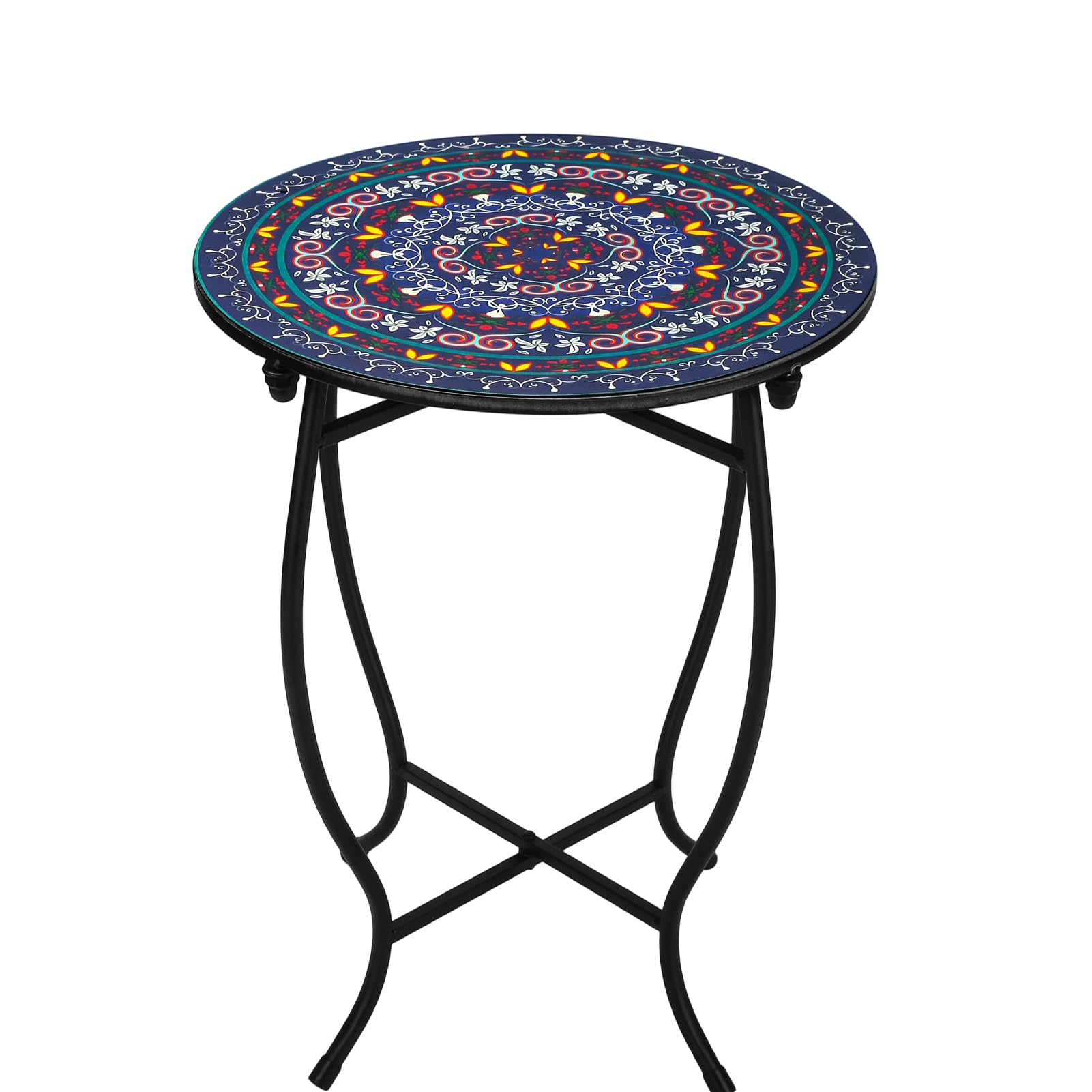 Photo 1 of Plant Castle Metal Round Side Table, 14" x 17", Wreath