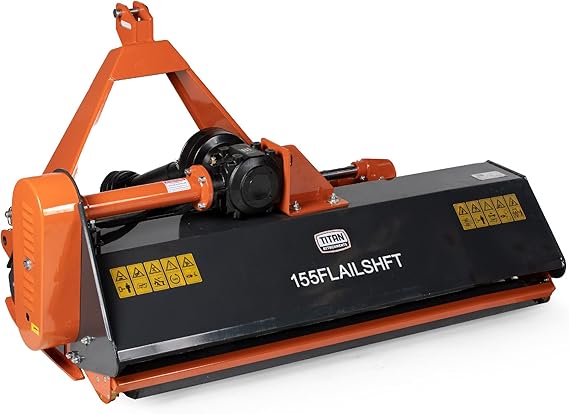 Review Titan Attachments 3 Point 60in Flail Mower with 16in Hydraulic Side Shift, 40-50 HP Mowing Attachment for Category 1 Tractors and Loaders