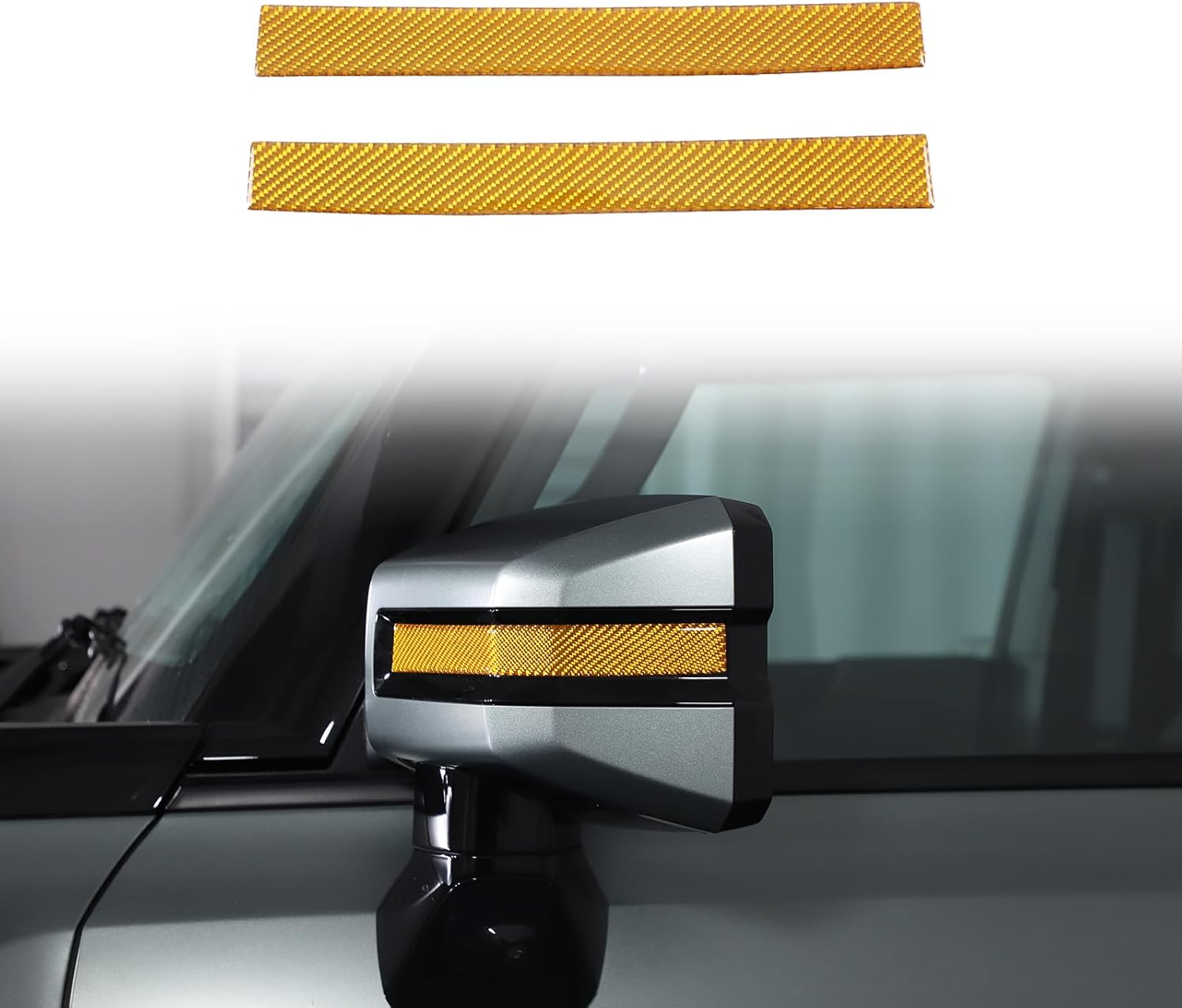 for Hummer EV Rearview Mirror Anti-Collision&Scratch Scraping Strip,Real Carbon Fiber Rearview Mirror Protector Compatible with Hummer EV 2024 Exterior Accessories 2PCS (Black)