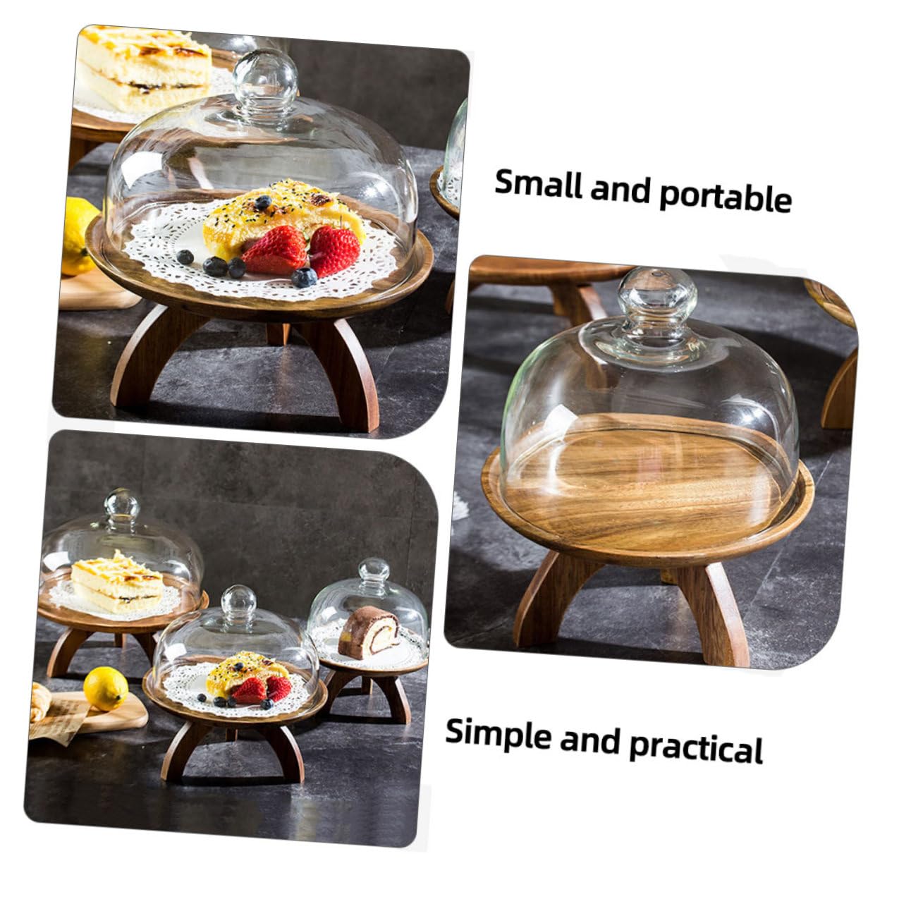 BESPORTBLE Cloche Alimentaire en Verre Blanc Ronde, pour Fruits et Gâteaux