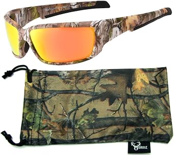 Hornz Brown Forest Camouflage Polarized Sunglasses for Men Full Frame Strong Arms & Free Matching Microfiber Pouch