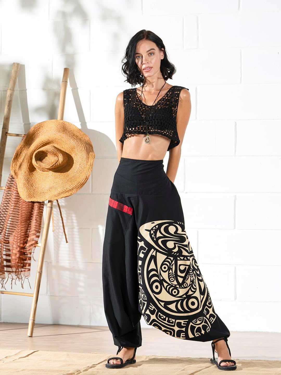 The Veshti Company Women's Printed Summer Harem Pants, Cotton Boho Hippie Casusal Oversized Palazzo Pant for Women - Image 2