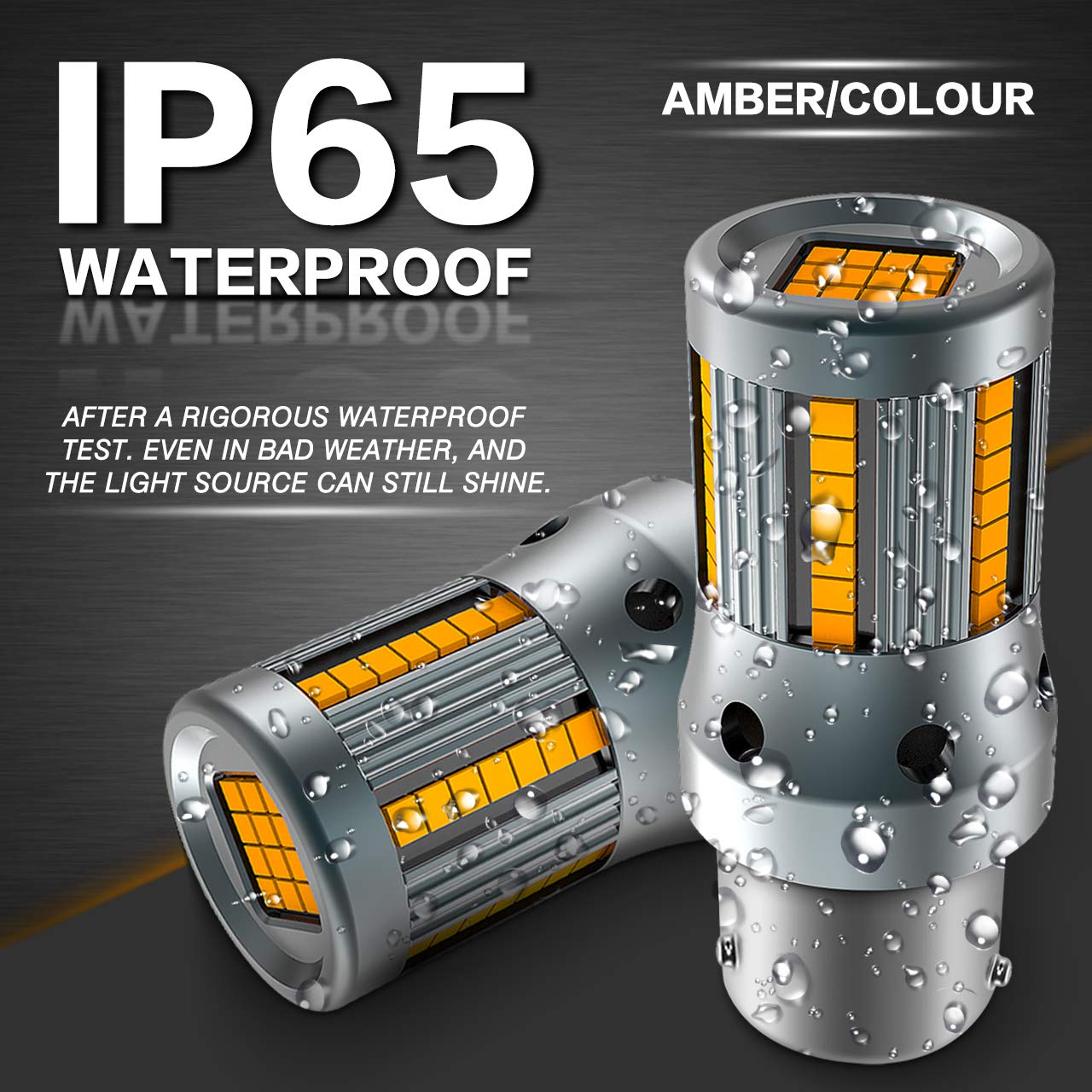 TUINCYN BAU15S PY21W 7507 Amber LED Żarówka bez kierunkowskazów Hyper Flash 54PCS-2016, chip 5009 12496 Żarówka z wbudowanym oporem ładowania CANBUS Kierunkowskazy bezbłędne (zestaw 2 sztuk)