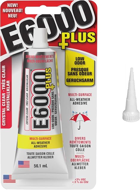 E6000 Plus Craft Glue and Original Snip Tip Nozzle Fabric,Wood, Jewellery, Glass, Gems, Beads Adhesive (56.1ml)