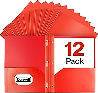 Vista 12 de Carpetas de plástico de dos compartimientos con dientes, tamaño carta, 2 carpetas de bolsillo de poliéster con cierres, Rojo vivo. Paquete de 2