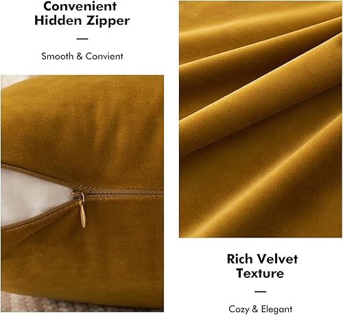 Miniatura 9 de ANRODUO - Juego de 2 fundas de almohada de terciopelo, suaves, decorativas, cuadradas o rectangulares, lisas, acogedoras, modernas, de decoración