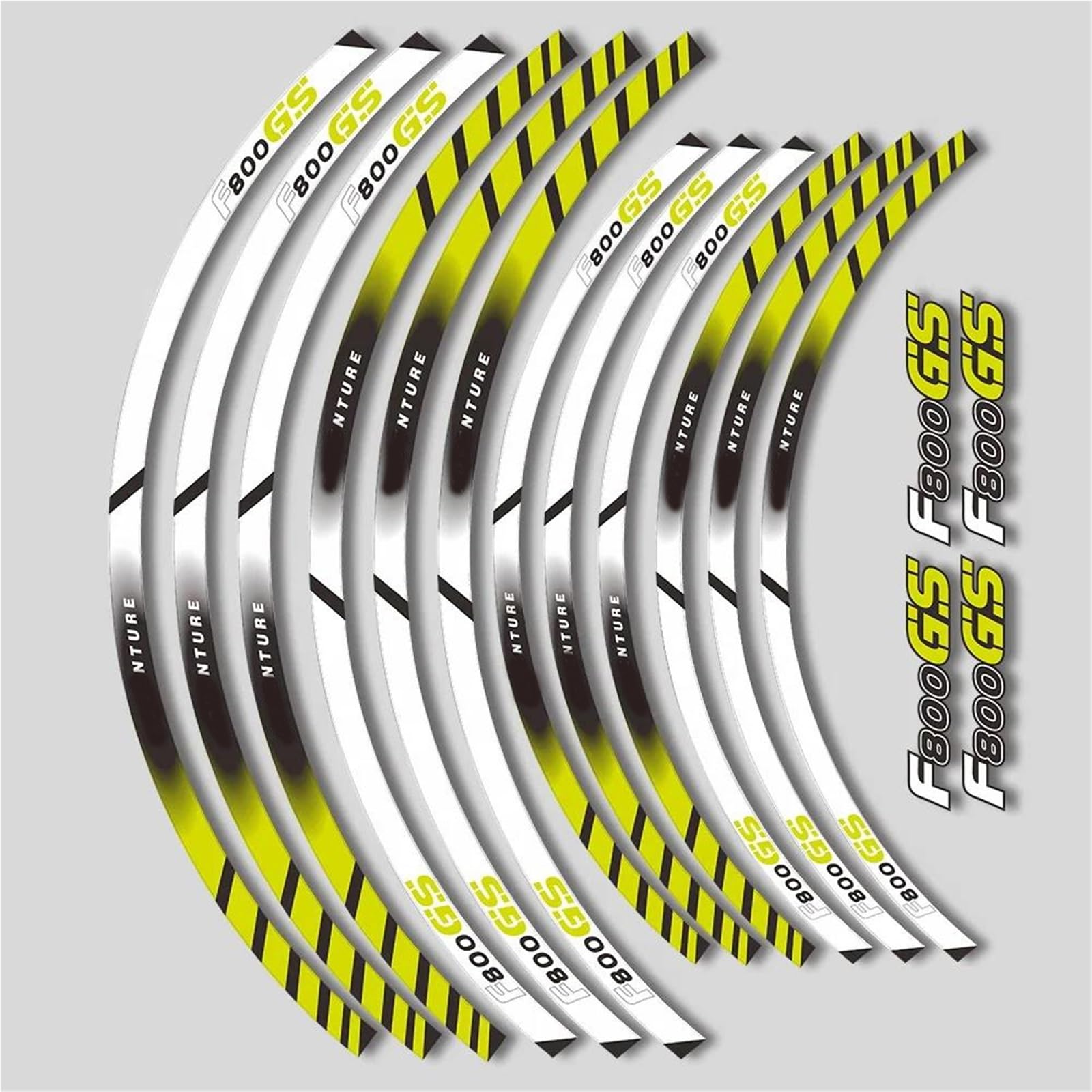 Sticker Part for BMW F800GS F 800GS 800 GS Decorative Stickers 21''17''Motorcycle Accessories Wheel Sticker Decal Reflective Rim(Beige)