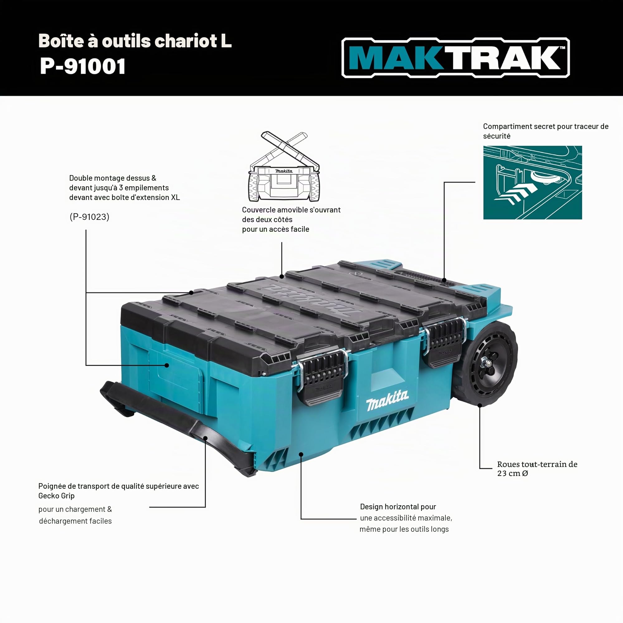 Makita P-91001 MAKTRAK Coffre à Outils Roulant