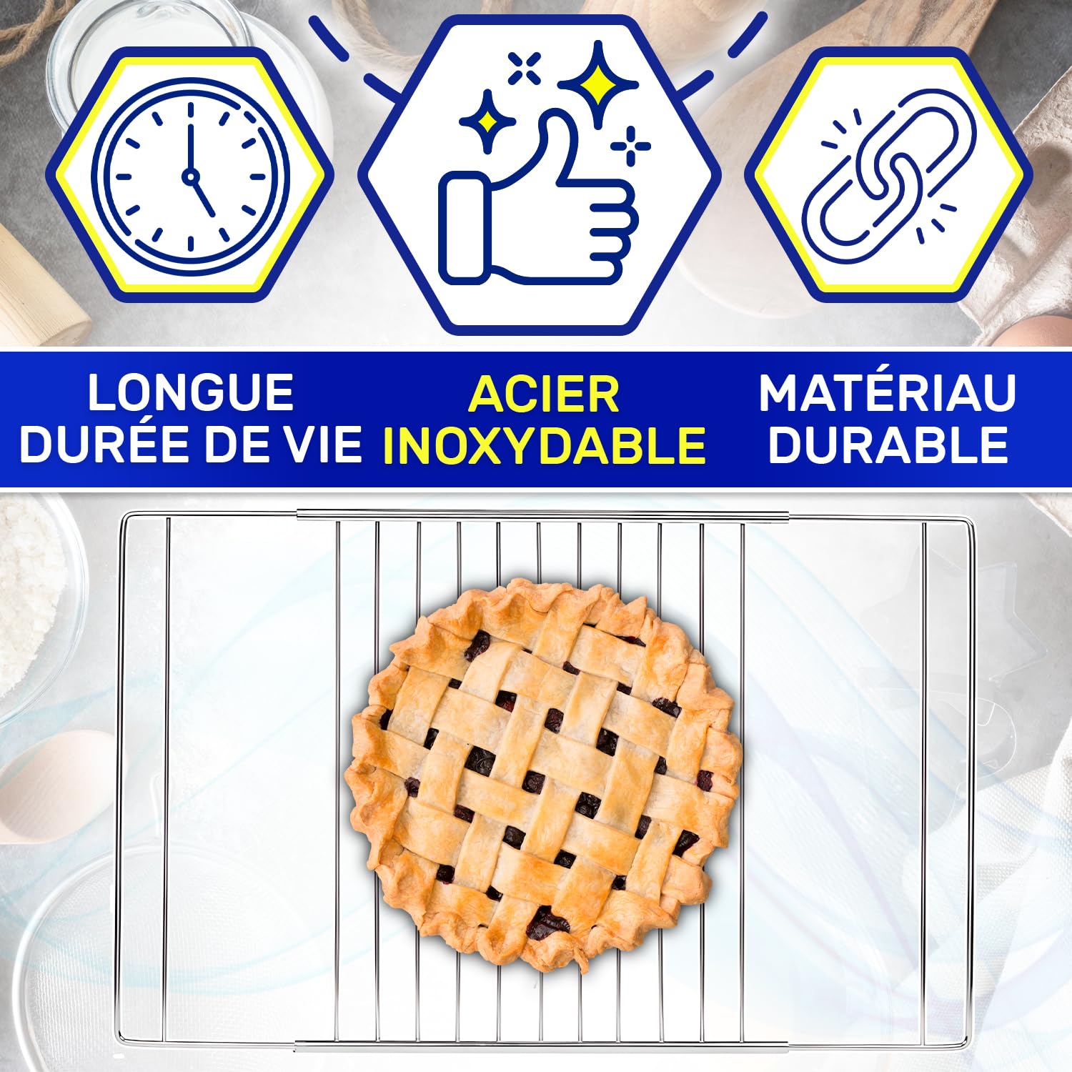 Grille de Four Réglable d'une Profondeur de 310 mm et d'une Largeur de 370 mm à 650 mm Universel pour de Nombreuses Marques - Garantie de 10 Ans – MONTERAL