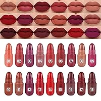 Vista 1 de Labiales de 18 colores de pastillas de cápsula, mini lápiz labial, juego de lápiz labial mate de larga duración, tinte de labios – Labiales Mate 24