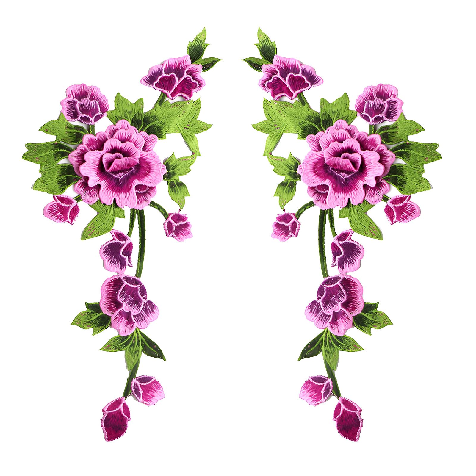 BWANGIAO Pair Of Embroidered Floral Applique Patching With Hollow Designs For Clothing And Accessories Hand Sewing