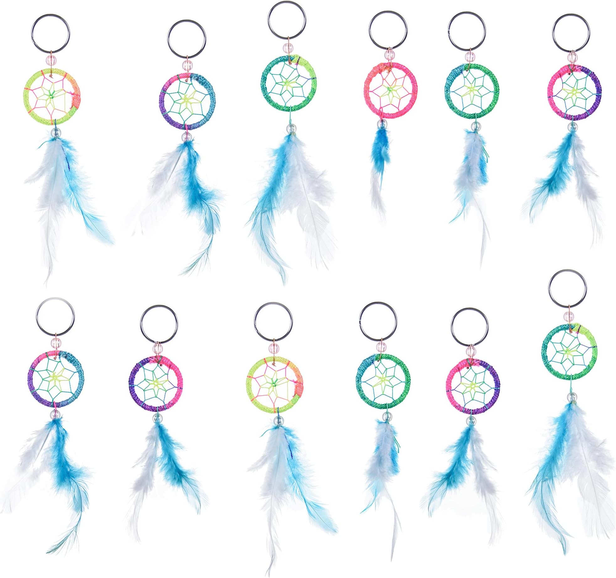Rainbow Dream Catcher Key Chain Pack - 1 Dozen