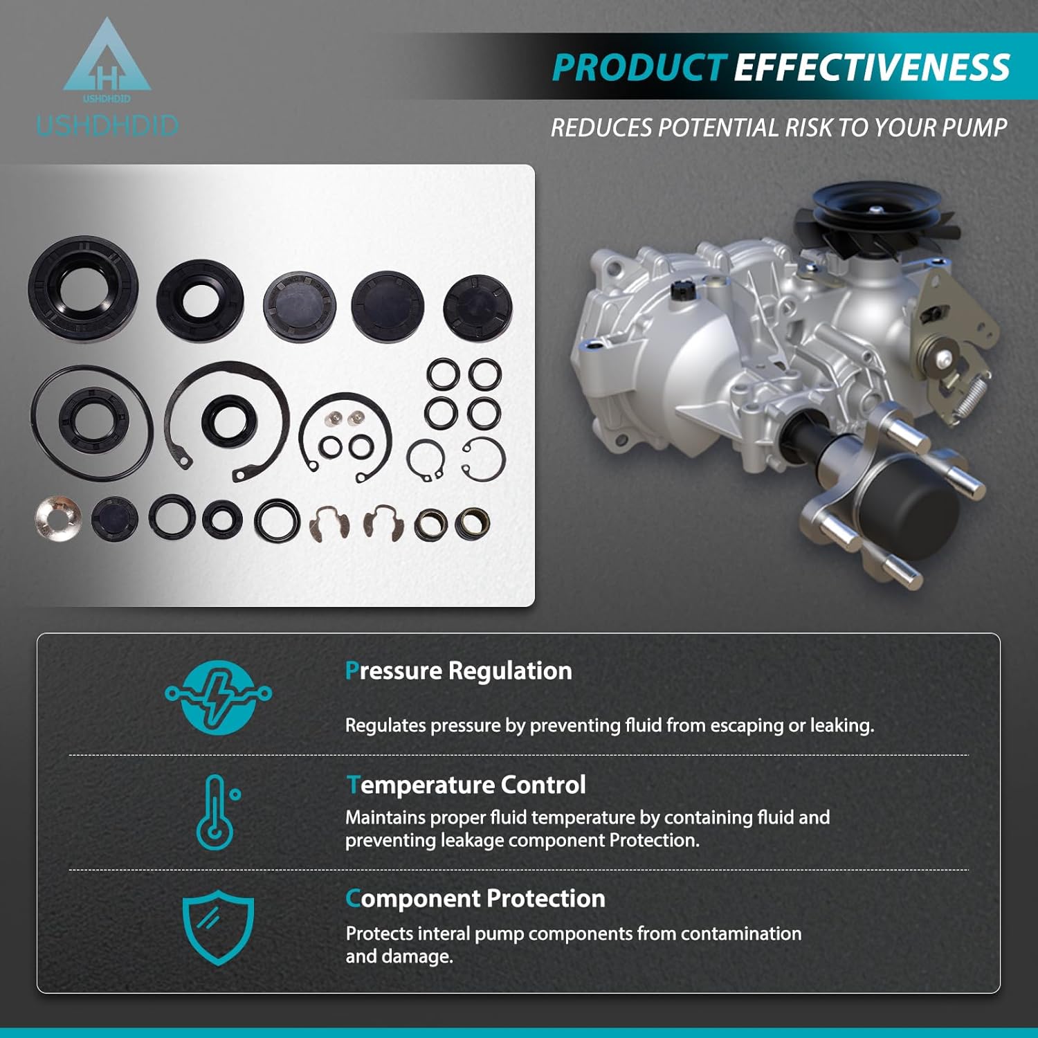 72994 Transaxle Seal Service Kit Fits for Hydro-Gear ZT-2800/ZT-3100/ZT-3200/ZT-3400 - Includes Charge Pump Gerotor Seals, Rebuild & Repair Kit