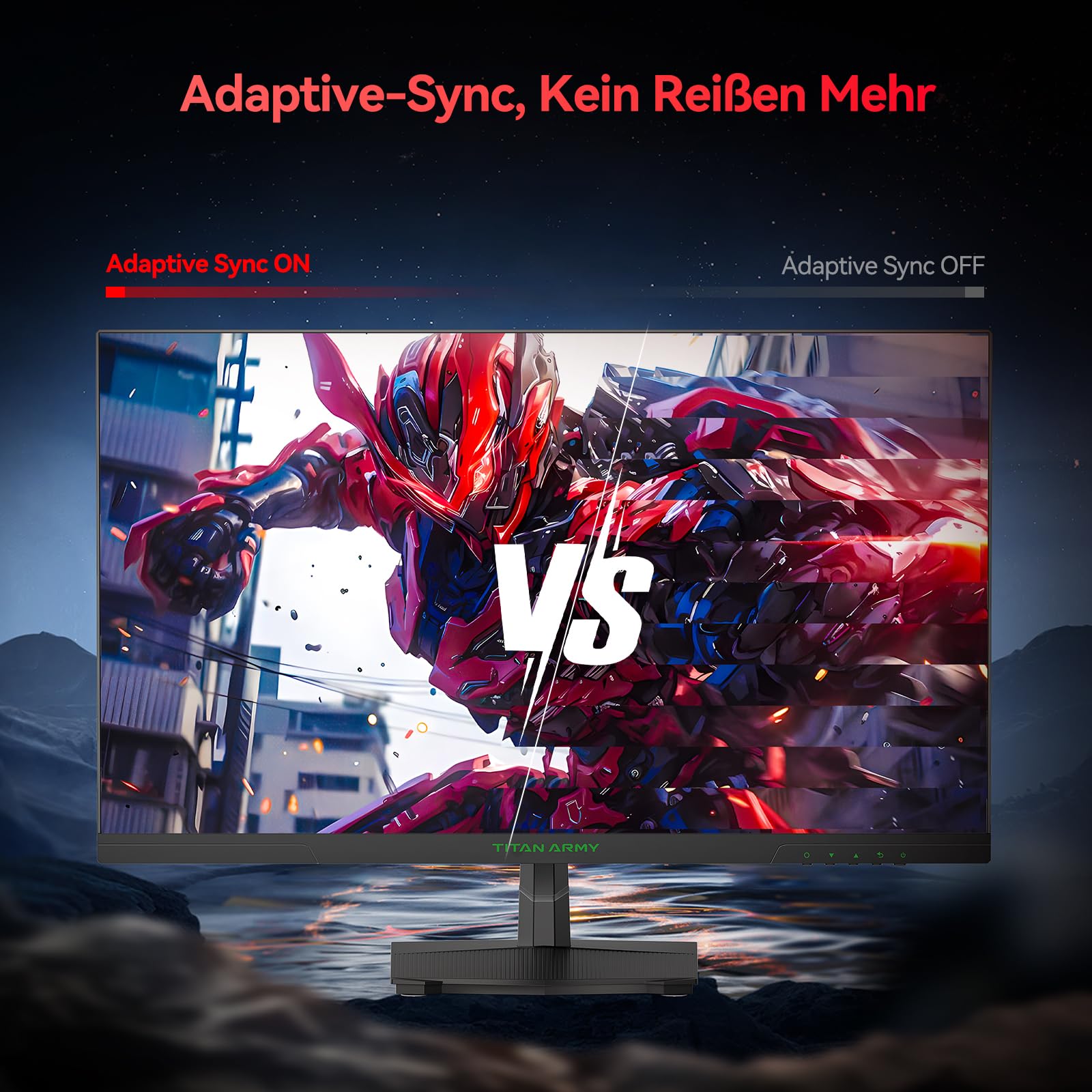 TITAN ARMY Monitor Gaming 27 Pollici, FAST IPS 180Hz, 2K QHD 2560 x 1440p 1ms GTG Verticale Schermo PC, HDR10, 120% sRGB, 144Hz FreeSync & G-sync Computer Monitor, Eye Care, VESA, DP, HDMI, P27GR