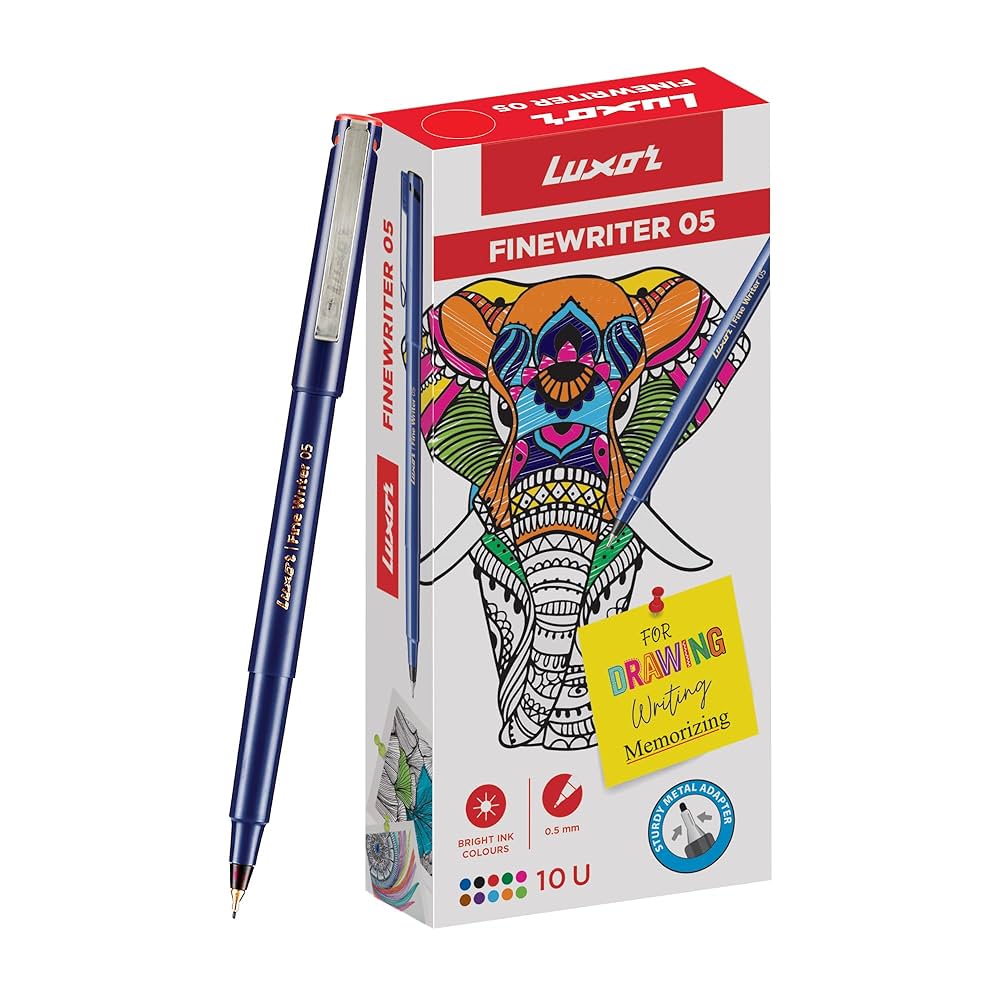 Amazon.co.jp: Luxor ファインライター レッドカラー (10本