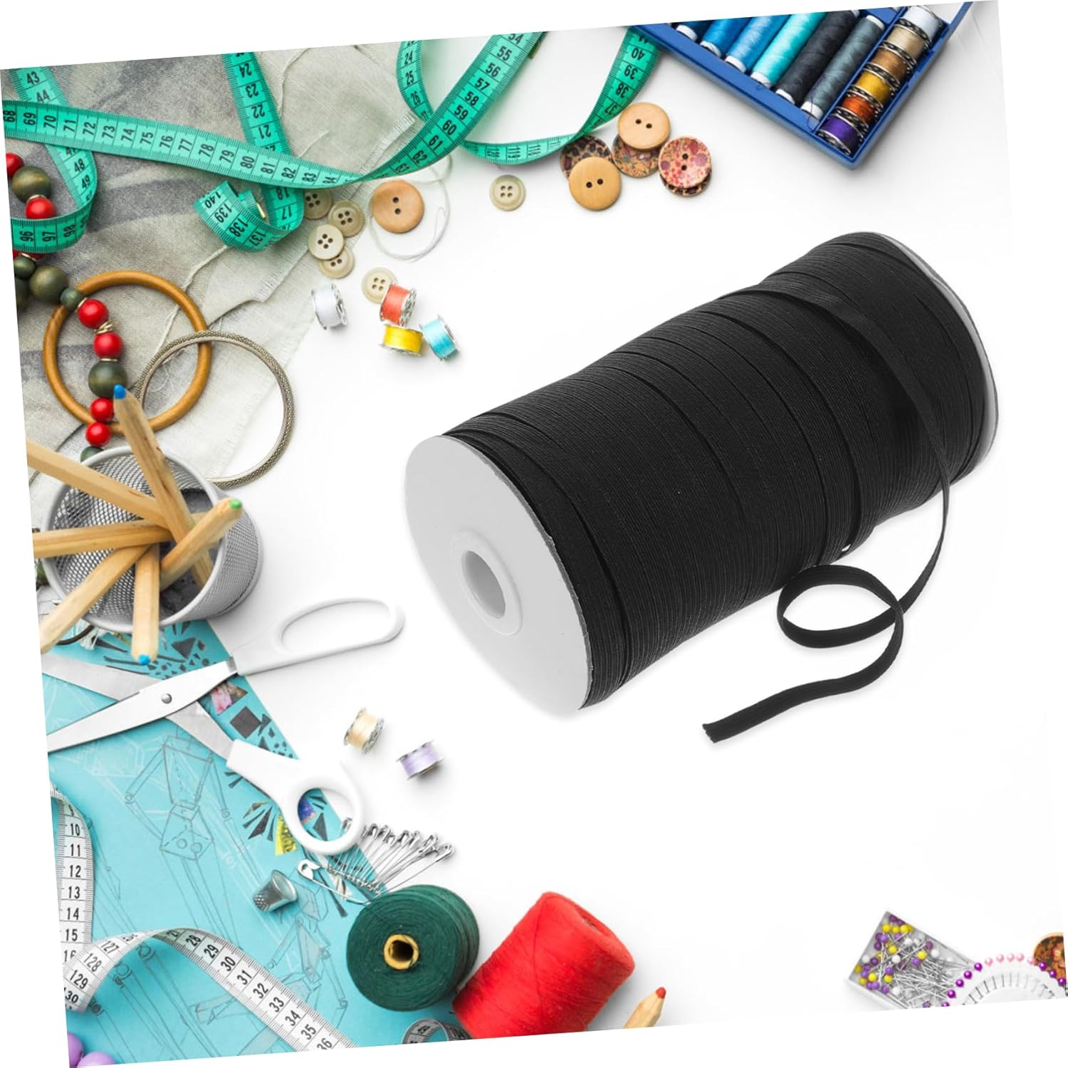 1roll Black Sewing Elastic Band for Projects Stretchable Material for Waistbands Necklines and Clothing Crafting
