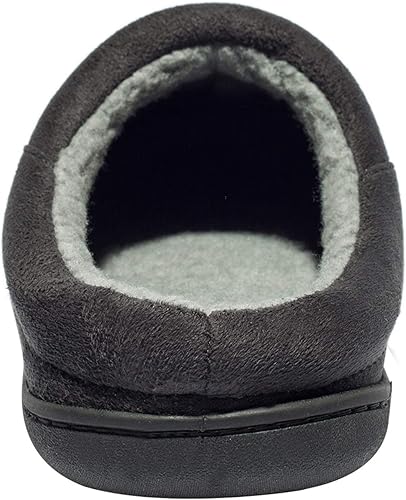 Miniatura 2 de NewDenBer Pantuflas de felpa con forro polar de felpa para hombre para interiores y exteriores