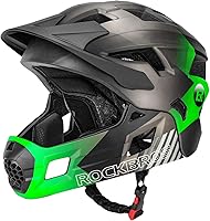 Vista 12 de ROCKBROS Casco integral para niños Cascos de bicicleta para niños Casco ligero de bicicleta de montaña para niños pequeños Desmontable para MTB BMX