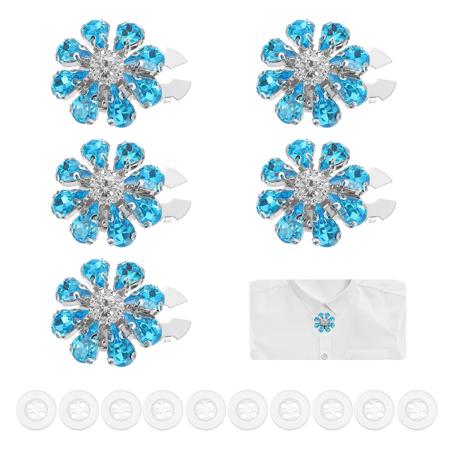 Cache-boutons strass bleu lac pour sublimer vos tenues de soirée