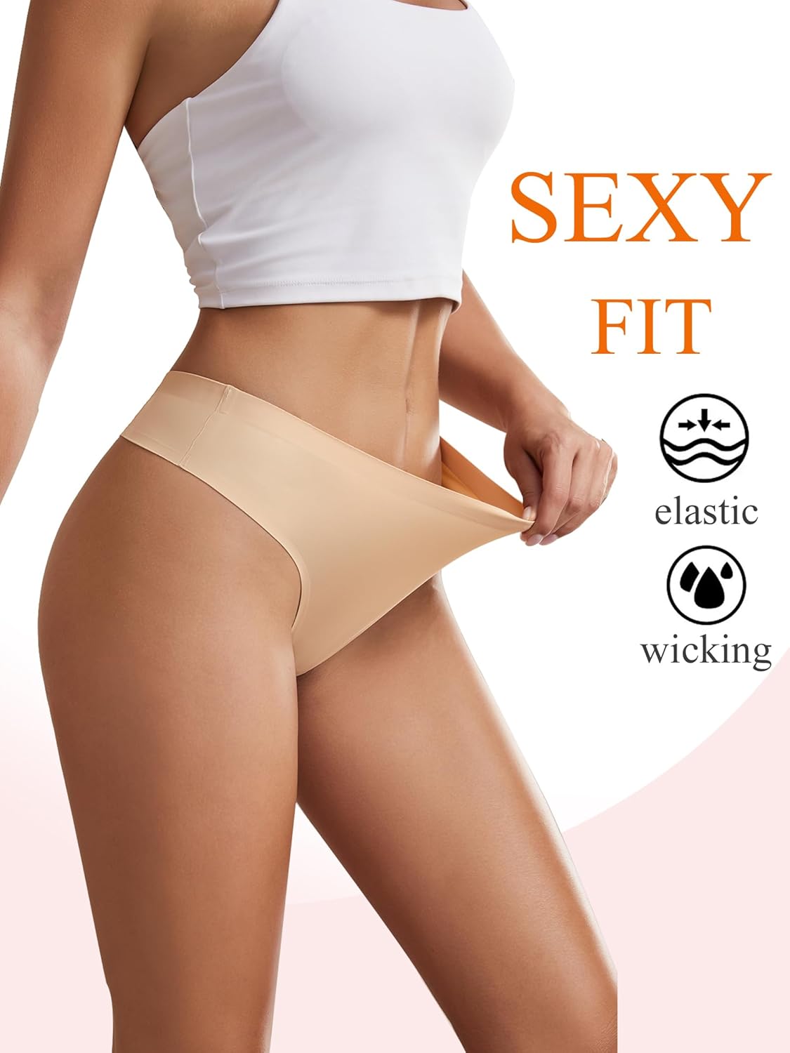 Bolivelan Womens Mid-Rise Seamless Thongs Comfy Underwear G-Strings Panties - Image 5