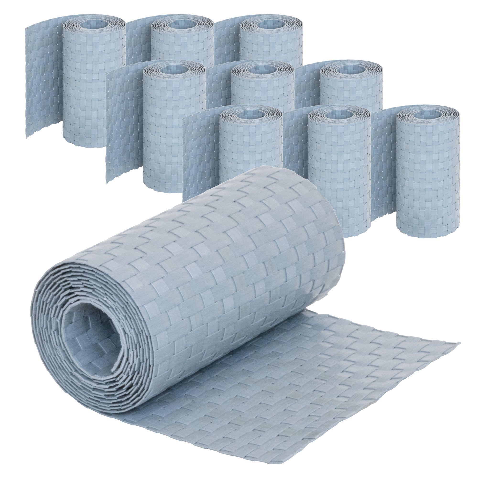 10x Pasy osłonowe 250cm x 19cm Jasnoszary technorattan