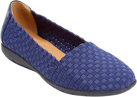 Comfortview The Bethany Stretch Woven Slip On Flat