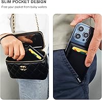 Vista 6 de KIHUWEY Cartera MagSafe con soporte magnético, de cuero seguro y desmontable, con función de atril RFID para iPhone 16/15/14/13/12 Pro Max Plus,