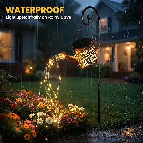 Miniatura 3 de Solar Garden Lights Outdoor Decoration, Metal Solar Watering Can Lights Outdoor Waterproof, Small Patio Light Yard Lawn Pathway Decor, Gardening