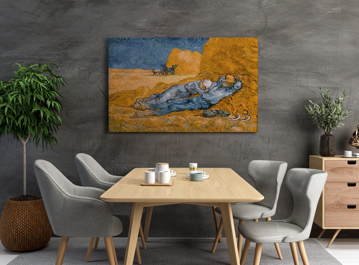 La Siesta | Vincent van Gogh | Postimpresionismo | Cuadro Canvas Wall Art | Impresión Giclée lienzo algodón puro | Bastidor 3cm | 40x55cm